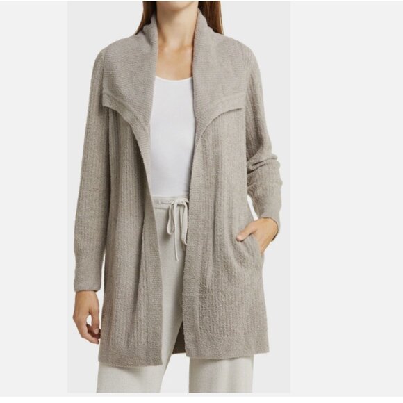 BAREFOOT DREAMS CozyChic Lite Rib Drape Cardigan in Beach Rock (XL) NWT $158 MSR - Picture 1 of 5